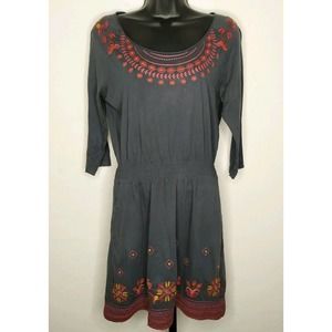 JW LA Johnny Was Embroidered Floral Cotton Dress